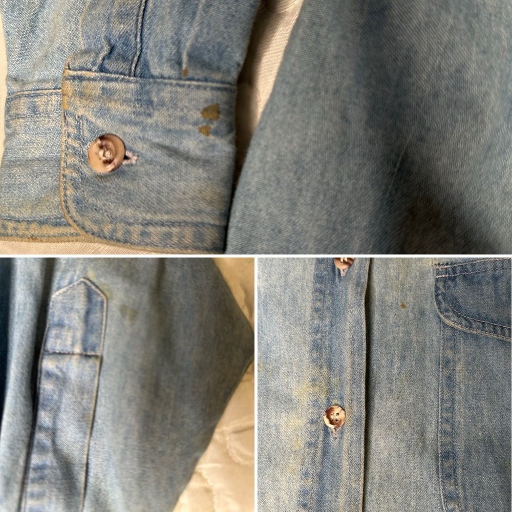 Vintage Union Khaki Denim Shirt Rugged Workwear Y2K Oversized Button-Up Menswear - Picture 7 of 12